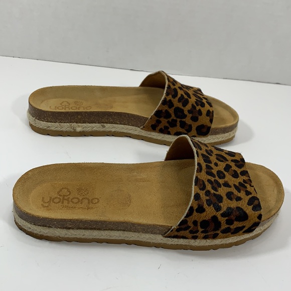 Yokono animal print espadrille slides size 9.5 - Picture 3 of 8